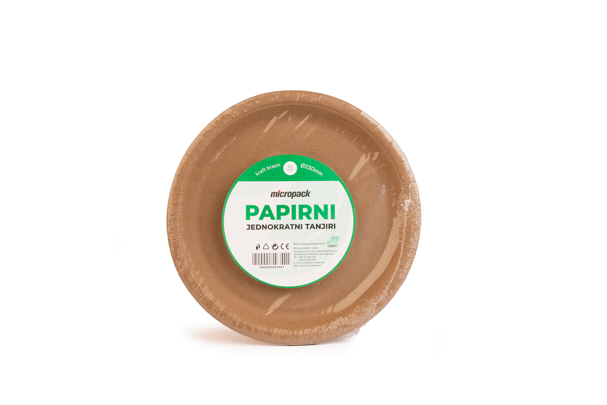 27.Okrugli tanjiri MICROPACK braon