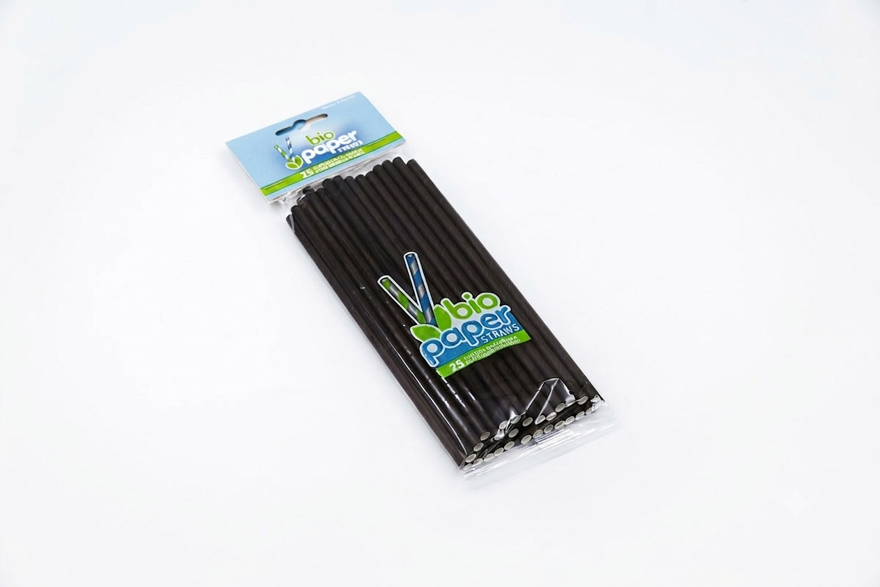 Papirne slamčice crne 200x6mm 251